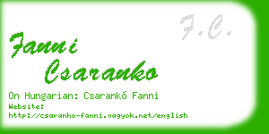 fanni csaranko business card