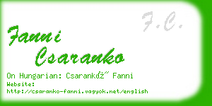 fanni csaranko business card